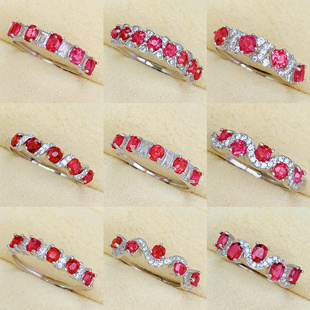 天然绝地武士尖晶石戒指女款卢比莱碧玺鸽血红彩宝指环礼物送女友