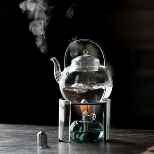 酒精炉煮茶专用高硼硅玻璃罩围炉煮茶器热茶器保温茶炉酒精炉明火