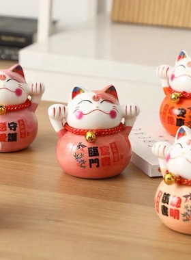 风水发财猫陶瓷日式招财猫摆件存钱储蓄罐开业收银台家居桌面送礼