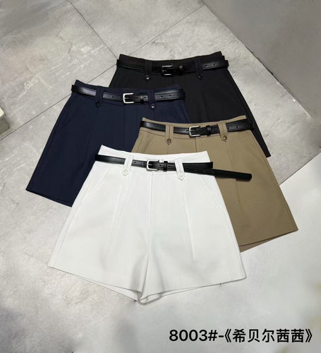 希贝尔为XIBEIER短裤2025春夏新款女高腰显瘦洗水棉短裤休闲裤女