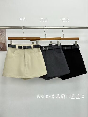 希贝尔XIBEIER短裙2026春夏新款韩系西装裤裙女简约小A裙前裙后裤
