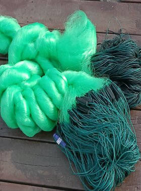 新款加重绳包坠鱼网粘网三层渔网粘鱼网鲫鱼鲢鱼鳙鱼三层沉网丝网