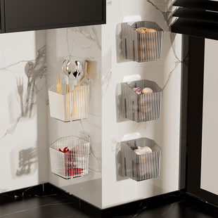 家用厨房亚克力小挂篮生姜大蒜调料用品置物架 葱姜蒜收纳盒壁挂式