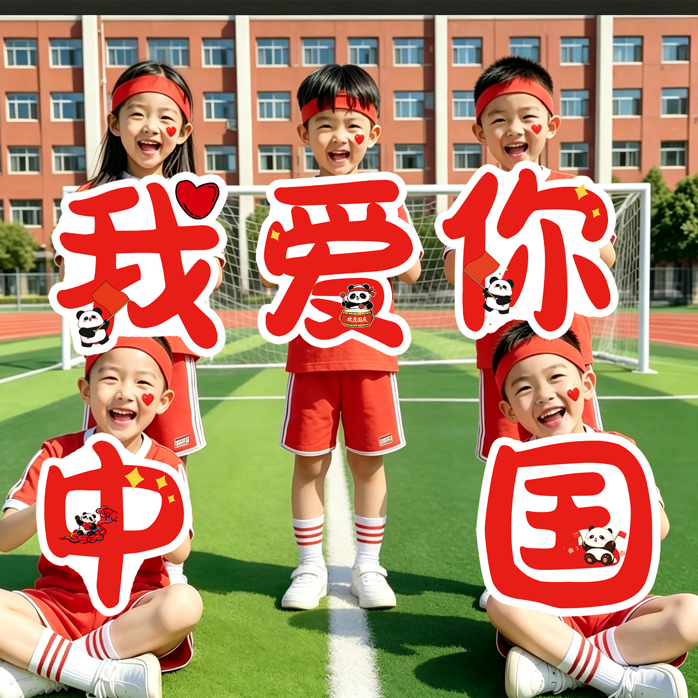 国庆节氛围场景布置装饰品幼儿园环创手举牌教室主题活动拍照道具