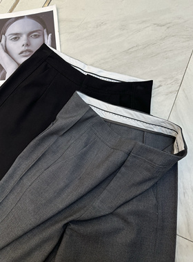 欧货25秋季5713#新款百搭气质显瘦高腰高品质西装阔腿裤老钱风