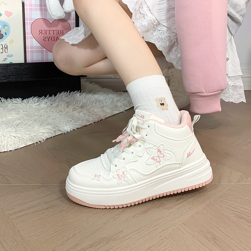 回力女鞋蝴蝶冬季加绒高帮小白鞋女新款百搭二棉鞋厚底休闲板鞋子,女鞋,休闲板鞋,淘宝优惠券,粉丝福利购,淘宝优惠卷