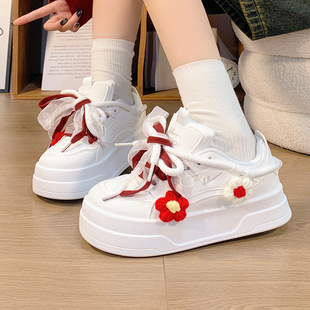 回力小花厚底小白鞋女2026新款原创小众鞋子女鞋百搭学生增高板鞋