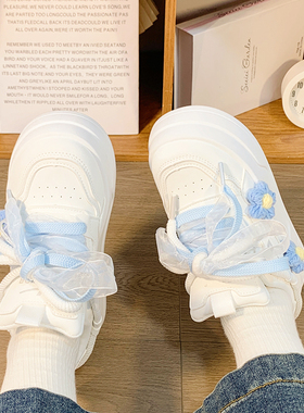 回力原创小花厚底板鞋女设计感小众百搭新款爆款网红休闲小白鞋子