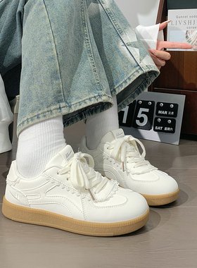 回力女鞋白色蕾丝板鞋子女2025新款爆款百搭小众设计德训鞋ins潮