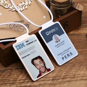 铝合金工作牌 金属胸卡员工牌 证件卡套挂绳 定做LOGO工作证 6011