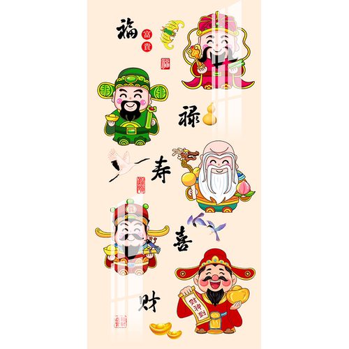 福禄寿喜财十字绣2026年新款线绣客厅手工刺绣新中式玄关五福临门