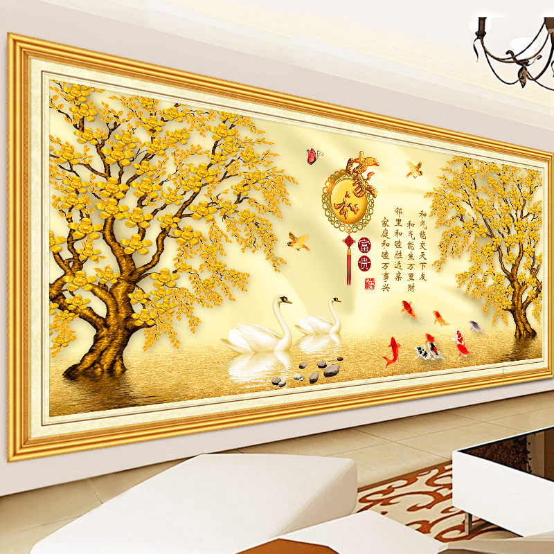 2026新款钻石画满钻客厅家和万事兴贴钻十字绣生意兴隆点钻砖石画