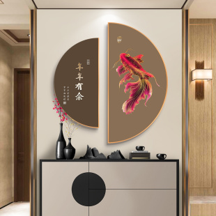 新中式年年有余十字绣2025新款线绣客厅手工刺绣餐厅玄关招财锦鲤