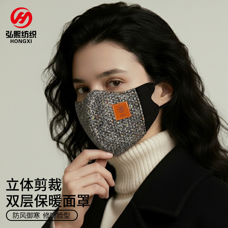 冬季防寒口罩男针织透气口罩女小毛驴骑车防风面罩加绒保暖口罩男