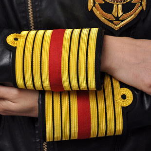 航空制服皇家织带专用高端金属弹簧铜丝飞行员机长金色衣服装饰