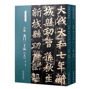 北魏龙门二十品 上下2册 名碑名帖经典8开彩色放大本毛笔书法临摹字帖简体旁注正版图书书籍魏碑字帖碑帖