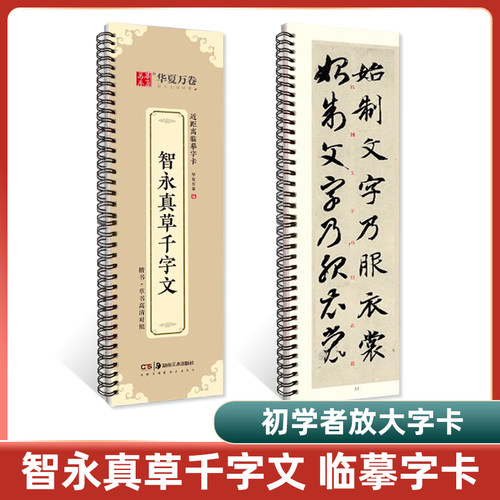 正版 华夏万卷 毛笔近距离临摹字卡智永真草千字文墨迹本 楷书草书高清对照 成人学生书法入门教程书籍 初学者毛笔字帖教材