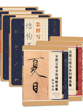 怎样写瘦金体全套4册 邱金生著基本笔法结构章法偏旁部首解析 宋徽宗楷书千字文临摹本 瘦金体毛笔书法字帖入门技法教程工具书