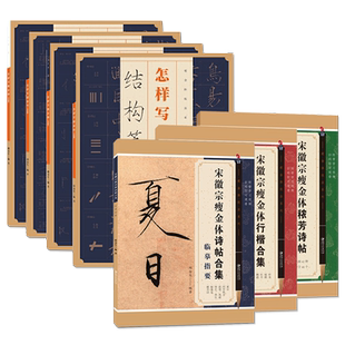 怎样写瘦金体全套4册 邱金生著基本笔法结构章法偏旁部首解析 宋徽宗楷书千字文临摹本 瘦金体毛笔书法字帖入门技法教程工具书