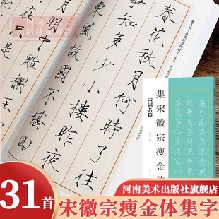 简体旁注浪淘沙虞美人木兰花定风波浣溪沙玉楼春满江红如梦令等赵佶楷书毛笔书法字帖临摹本 宋词名篇 共31篇 集宋徽宗瘦金体