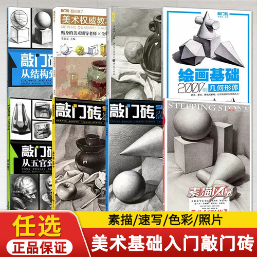 素描静物书几何形体结构明暗结构步骤临摹色彩静物从五官到石膏头像人物速写素描基础教程敲门砖央美清华初学者入门美术基础绘画书