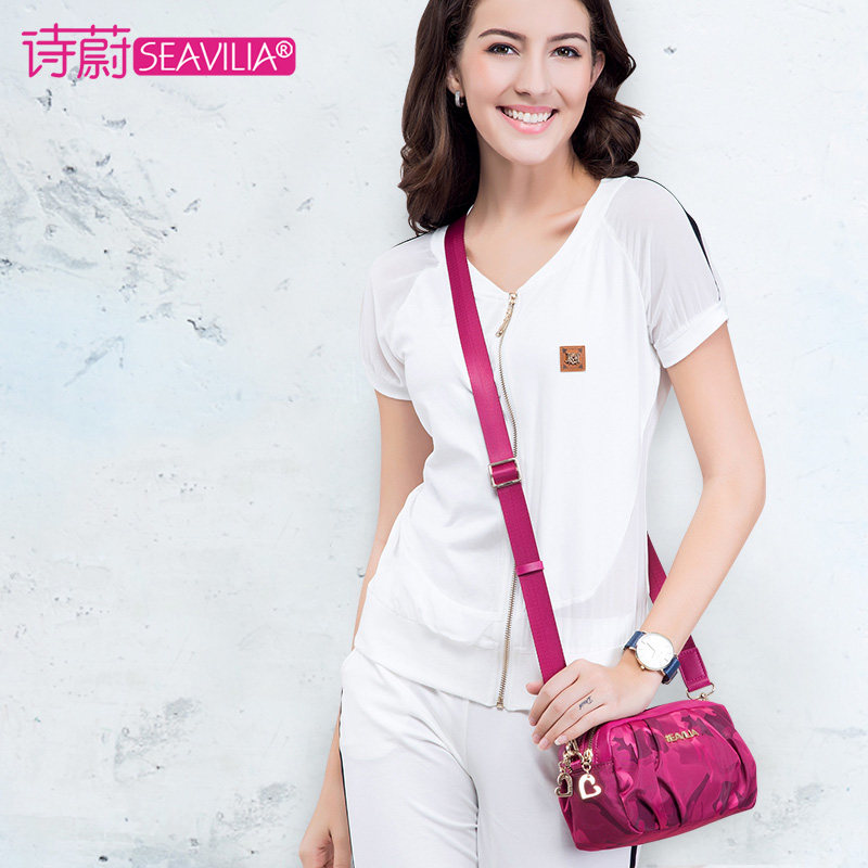 诗蔚新款女包横款尼龙轻便斜挎包女韩版两用单肩包女帆布手拿包潮