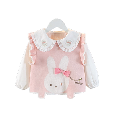 可爱两件套春秋女童秋装衬衫马甲