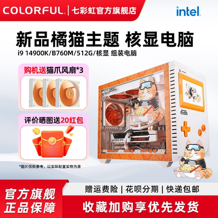 七彩虹橘猫主机 12100 12400 13400 14700 265K 核显支持rtx4060 5060ti 8g 5070显卡台式机电脑diy组装机