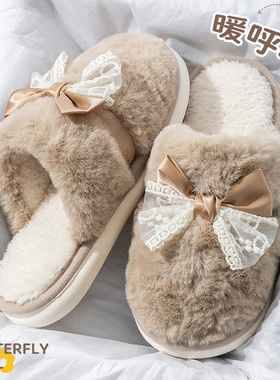 可爱棉拖鞋女款2025新款秋冬季室内居家防滑情侣保暖毛绒拖鞋女士