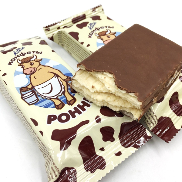 俄罗斯konti大牛威化康吉巧克力夹心饼干500g休闲零食小吃 包邮