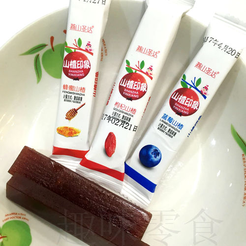 燕山圣达山楂印象蓝莓枸杞蜂蜜草莓原味山楂条500克满2份包邮