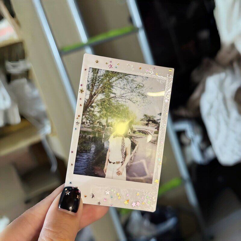 拍立得贴纸相纸边框diy废片改造贴星星爱心水钻贴自带背胶装饰贴