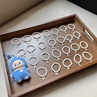 labubu4代心底密码26个字母珍珠项链配饰适配mini4.0拉布布娃衣