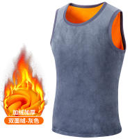 Winter velvet vest, men's thick thermal underwear, waistcoat, top, tight vest, youth plus-size base layer shirt thumbnail 3