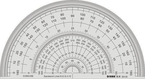 迪涵/DIHAN 5018 日本可乐同款拼布量角器 拼布尺 多功能量角器大