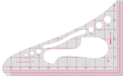迪涵/DIHAN 3504多功能1/4比例尺三角板 日本文化三角尺 缩图尺