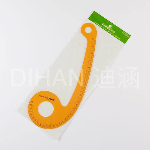 迪涵/DIHAN 9040B 经济型打板尺40cm袖山曲线尺 黄色逗号尺 6字尺