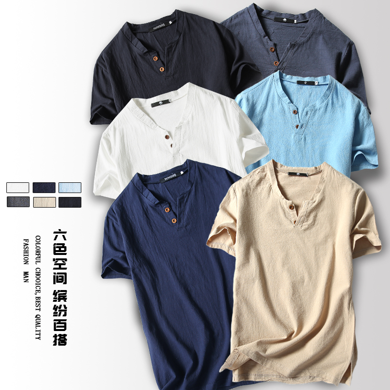 Men's short sleeved Tees Shirt man casual t shirts 男士T恤衫 男装 T恤 原图主图