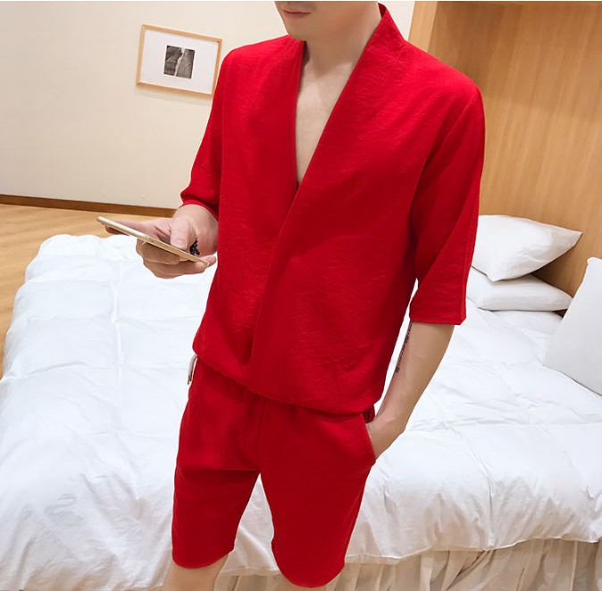 夜场韩版男士短袖短裤套装2023新款韩版潮流理发师衣服夜店男模潮