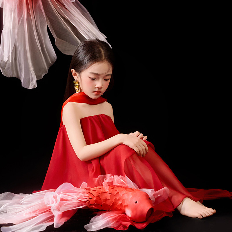 女童礼服红色锦鲤主题摄影服装2025新款中式仙气飘逸小女孩连衣裙,童装/婴儿装/亲子装,儿童礼服,淘宝优惠券,粉丝福利购,淘宝优惠卷