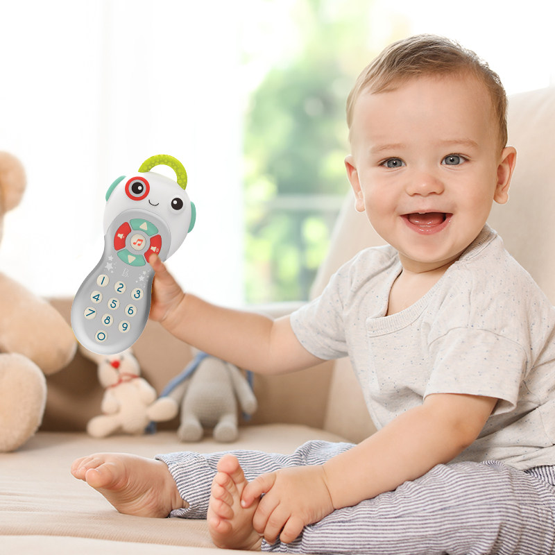 BToys比乐音乐遥控器仿真电话玩具手机儿童婴儿安抚可啃咬磨牙胶
