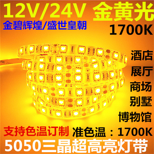 led24v超亮金黄色面包坊灯带