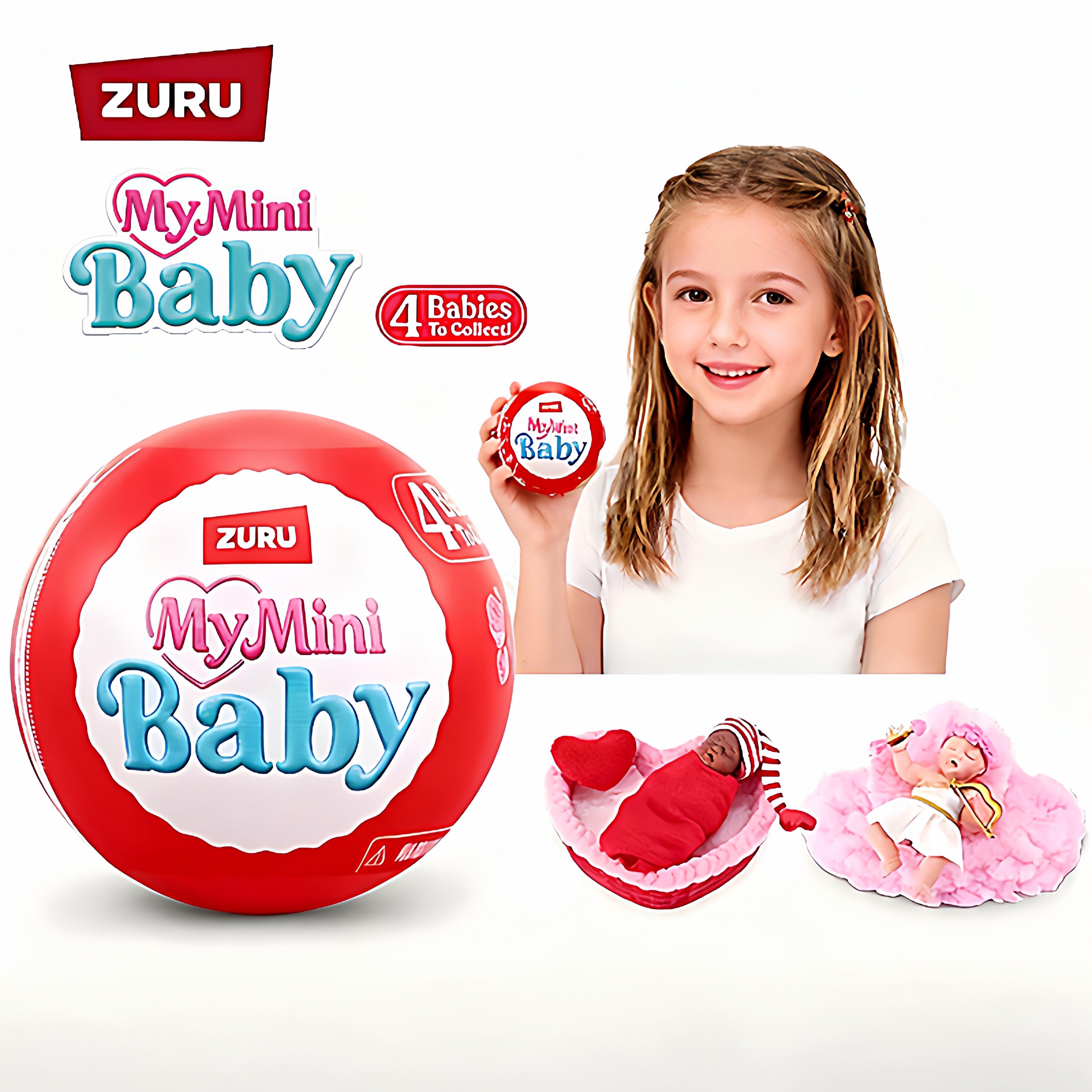 新品zuru三代迷你甜心宝贝球Minibaby婴儿盲盒硅胶娃娃过家家玩具