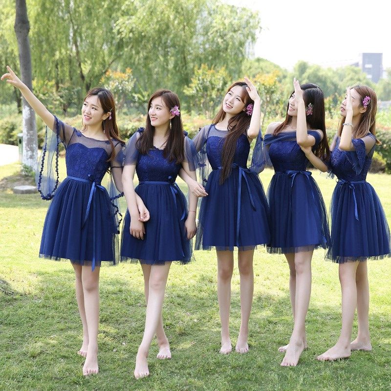 少女结婚加大小礼服低价短款伴娘服短款姐妹团蓝色香槟色中式活动|ruв категории Женская одежда, Cвадебные платья, платье/вечернее платье - от Buy2taobao.com для оказания профессиональной услуги покупки агента Taobao