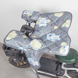小型电动车挡风被卡通小熊蛋糕防水加绒加棉四季通用电瓶车保暖被
