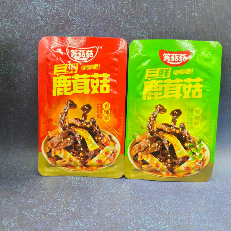 笑菇菇三鲜鹿茸菇香辣味藤椒味小包装下酒菜酱菜麻辣脆爽小零食