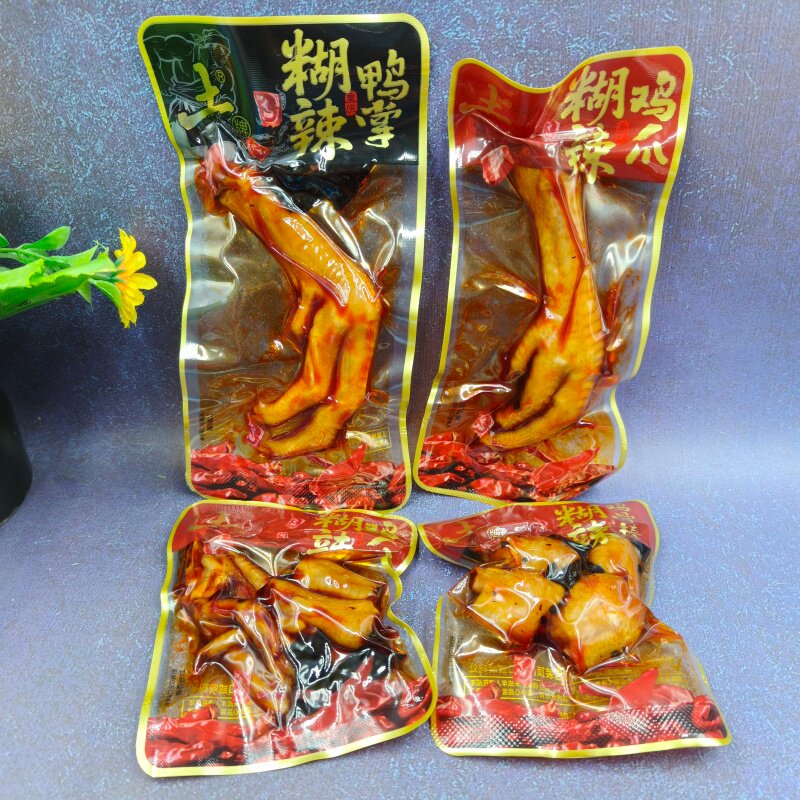 土牌糊辣鸡爪鸭掌碎爪鸡骨棒鸡肉零食小包装辣味下酒菜零食500g