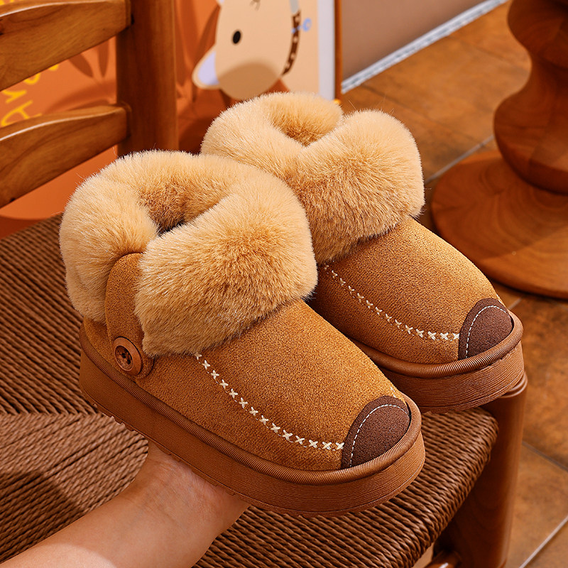 儿童雪地靴秋冬季防滑加绒厚亲子成人情侣居家保暖男女童靴子棉靴