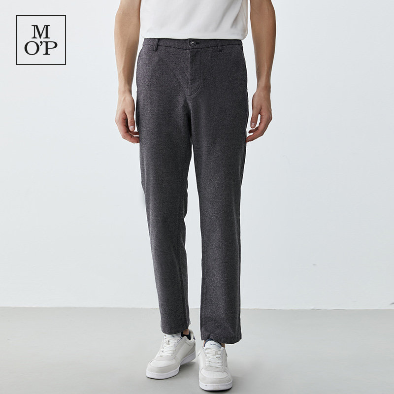 Marc O'Polo/MOP春季新款休闲花纱锥形商务休闲长裤男士直筒裤子