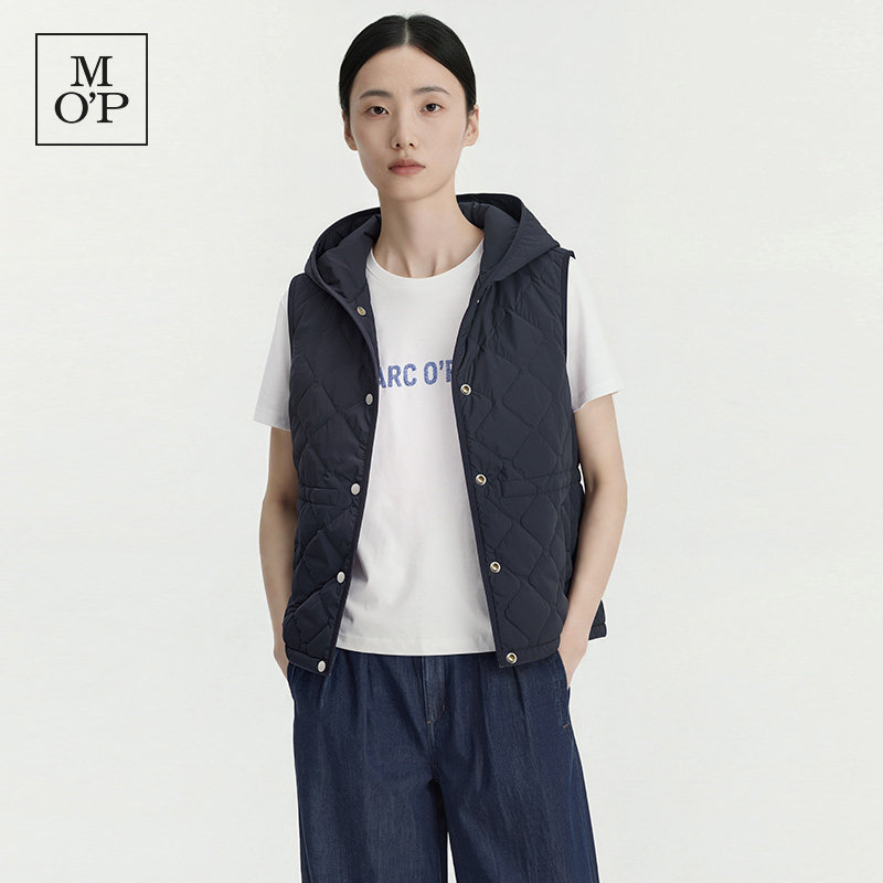 Marc O'Polo/MOP2026冬新款菱格时尚连帽马甲女宽松外穿保暖背心